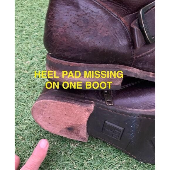 FRYE Veronica BROWN Leather MOTO Ankle Boots sz 8 $298 - Picture 4 of 10